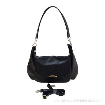 Fashionable handbag with one flap on front pocket, two-way handle and S/S